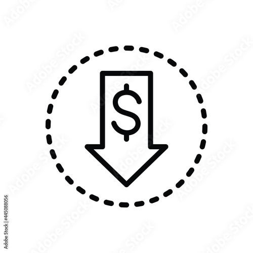 Black line icon for cheaper