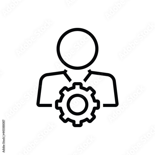 Black line icon for competent