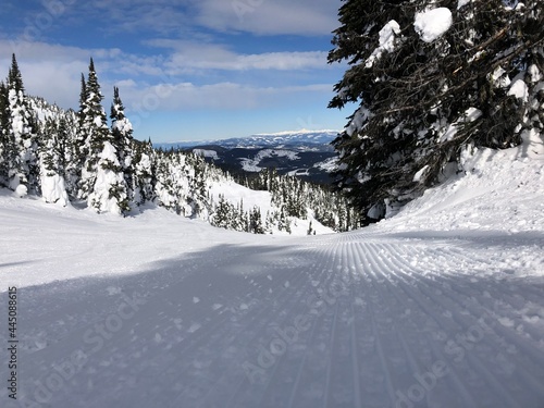 Snow Capped Monashee Mountain Range as Viewed From Ski Run at Sun Peaks Resort photo
