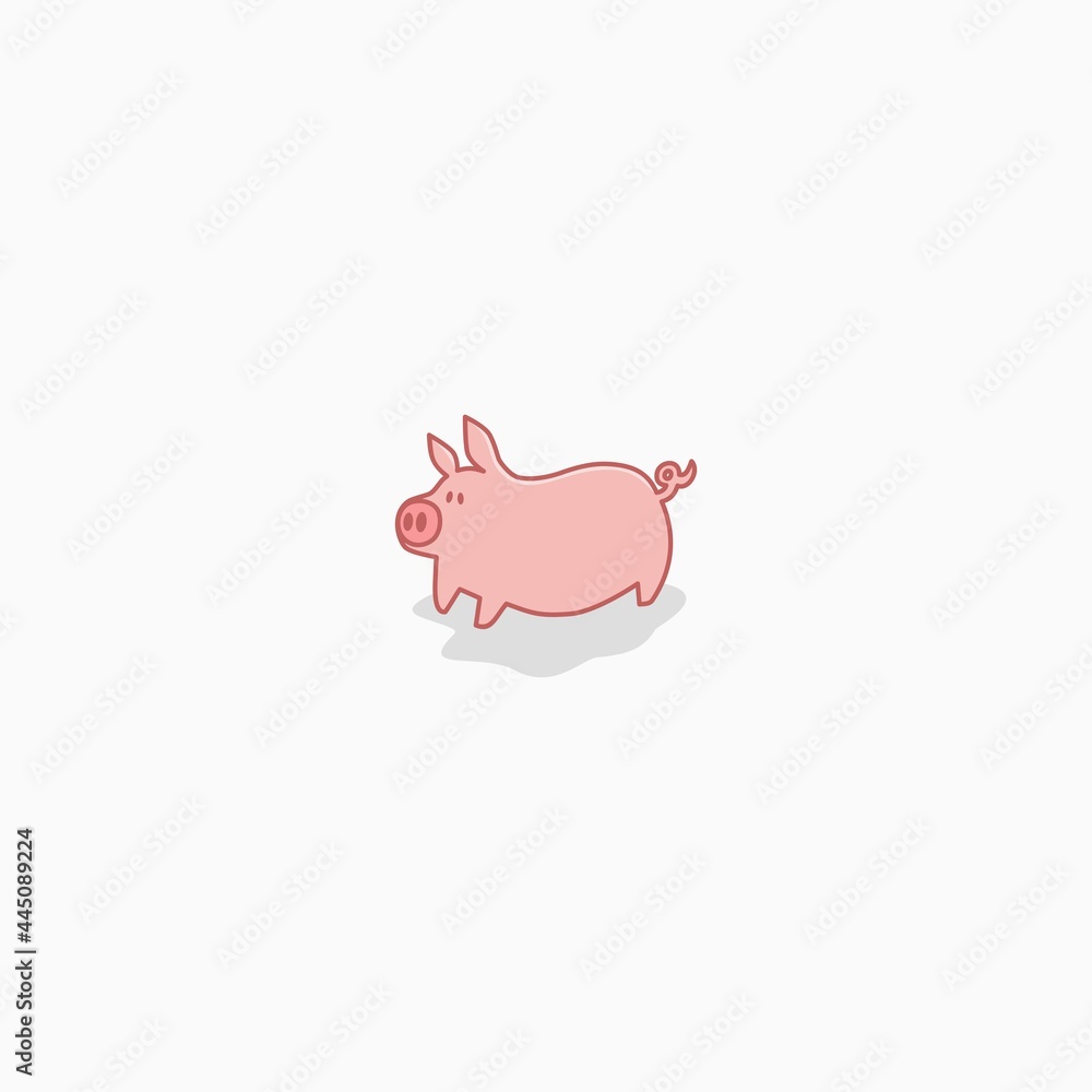 Obraz premium simple cute pig vector