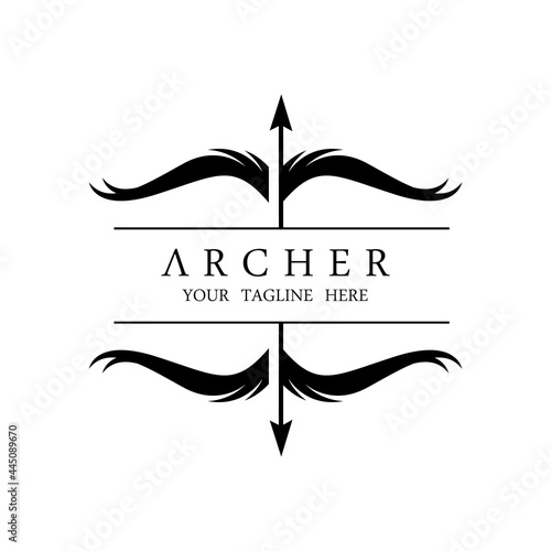Athena Minerva Silhouette with , Royal archer Logo Design