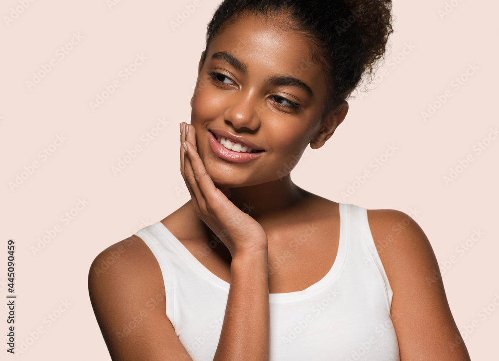 African american woman beauty healthy skin natural beauty happy smile African american woman beauty healthy skin natural beauty happy smile