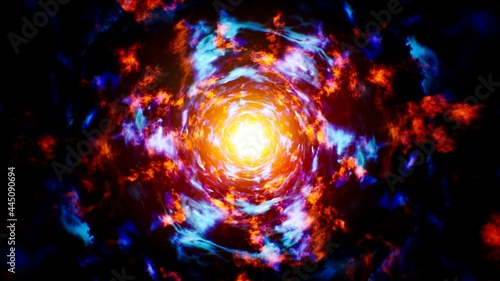 Abstract Blue and Red Fire Energy
