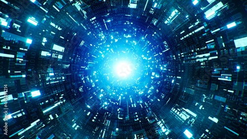 Blue Binary Data Futuristic Technology Background photo