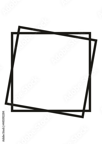 Square frame vector, black square double frame