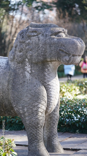 The old stone sculptures located in the Nanjing city of the China