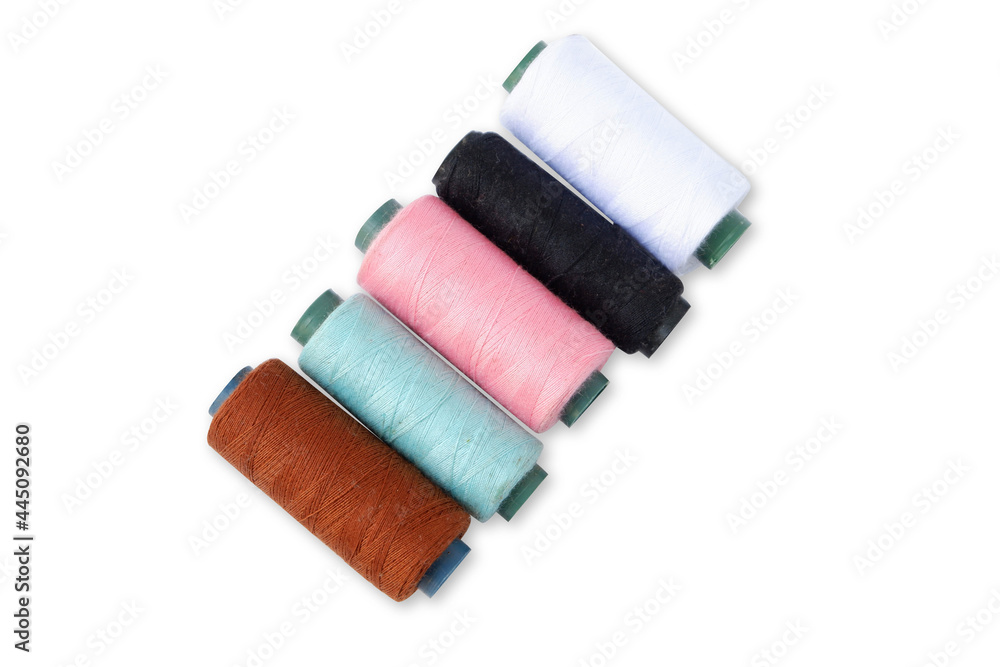 Color sewing thread isolated on a white background Color sewing thread isolated on a white background