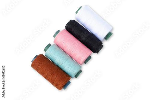 Color sewing thread isolated on a white background