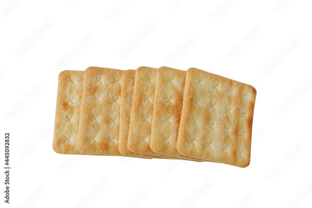 Crispy crackers with sugar isolated on white background Crispy crackers with sugar isolated on white background