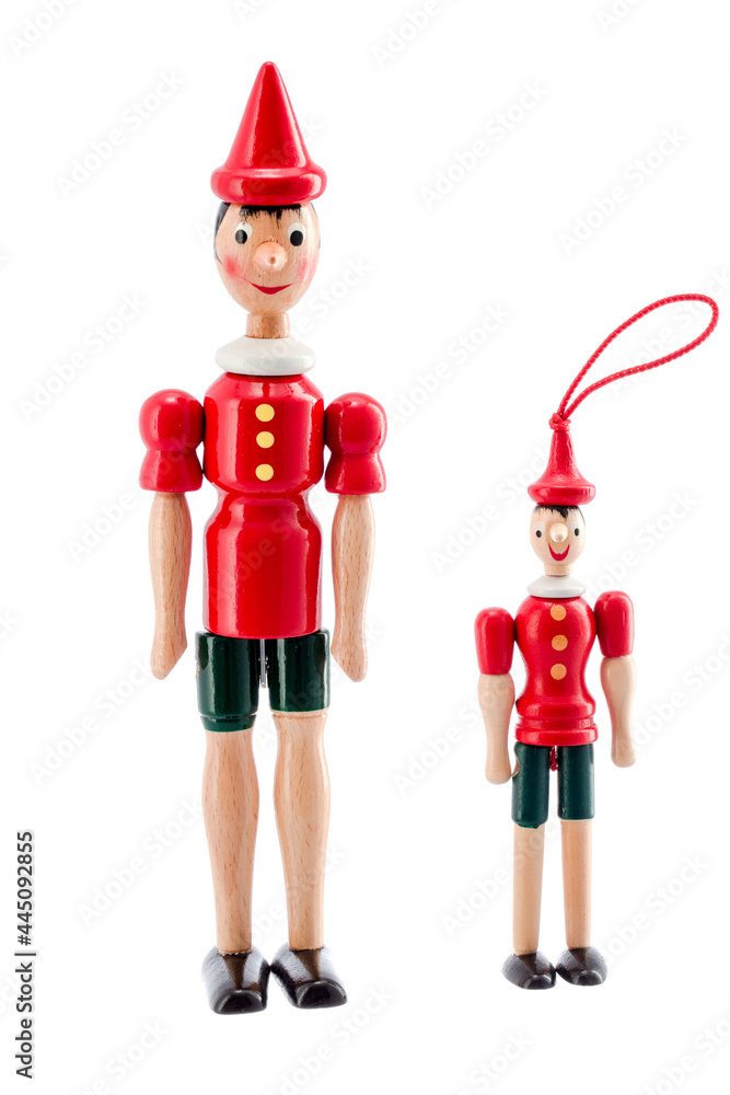 Pinocchio Toy Statue isolated on white Pinocchio Toy Statue isolated on white