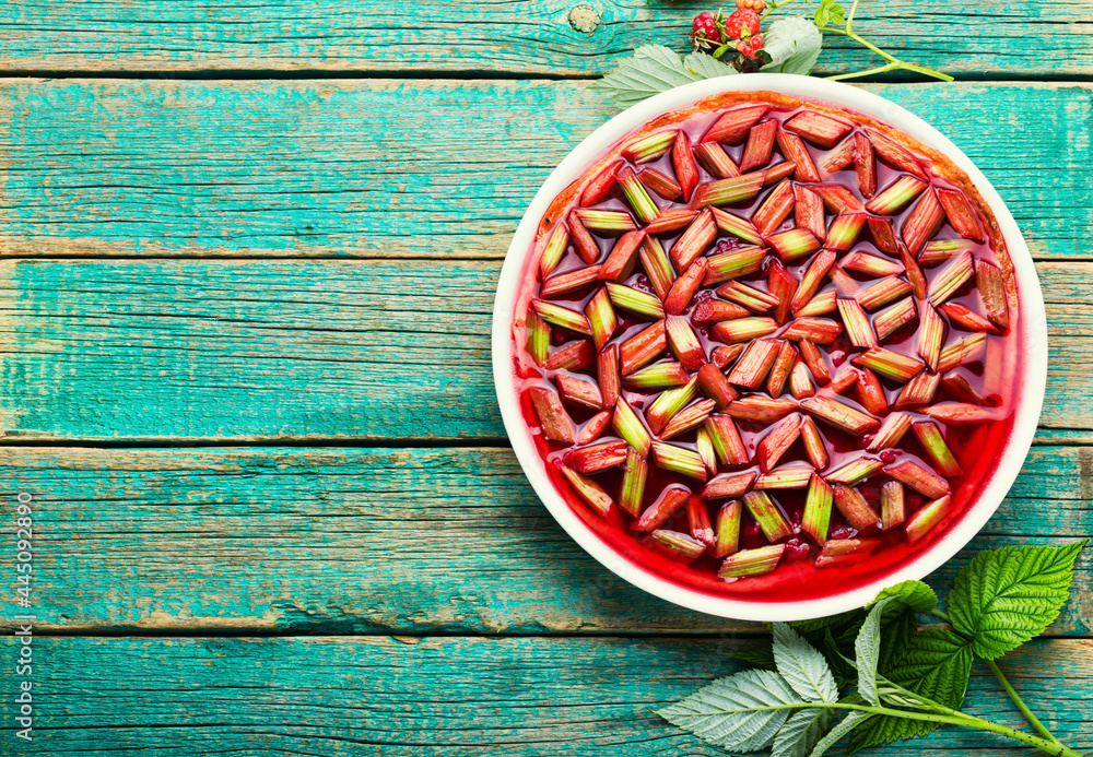 Yummy pie with rhubarb and raspberries,summer pie Yummy pie with rhubarb and raspberries,summer pie