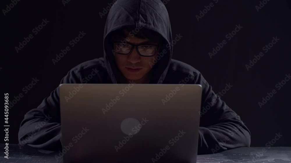 Asian Male Hacker Using Laptop Computer Hacking
Asian Male Hacker Using Laptop Computer Hacking