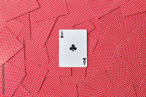 background made of playing cards top down view