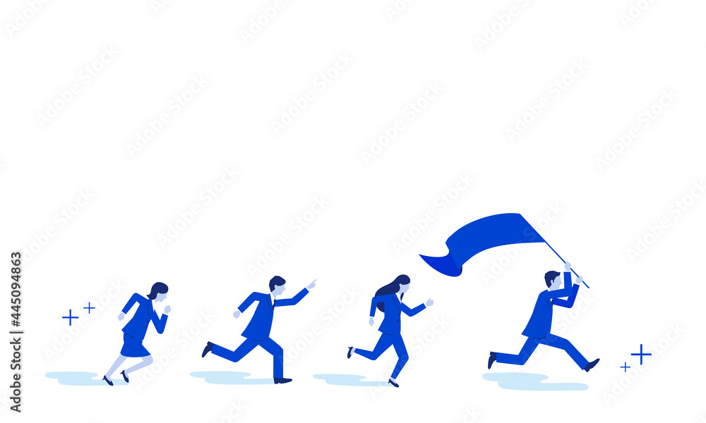 リーダーシップのビジネスイメージイラスト 走るチーム 上部にテキストスペース 白バック ベクター Stock Vektorgrafik Adobe Stock リーダーシップのビジネスイメージイラスト 走るチーム 上部にテキストスペース 白バック ベクター Stock Vektorgrafik Adobe Stock