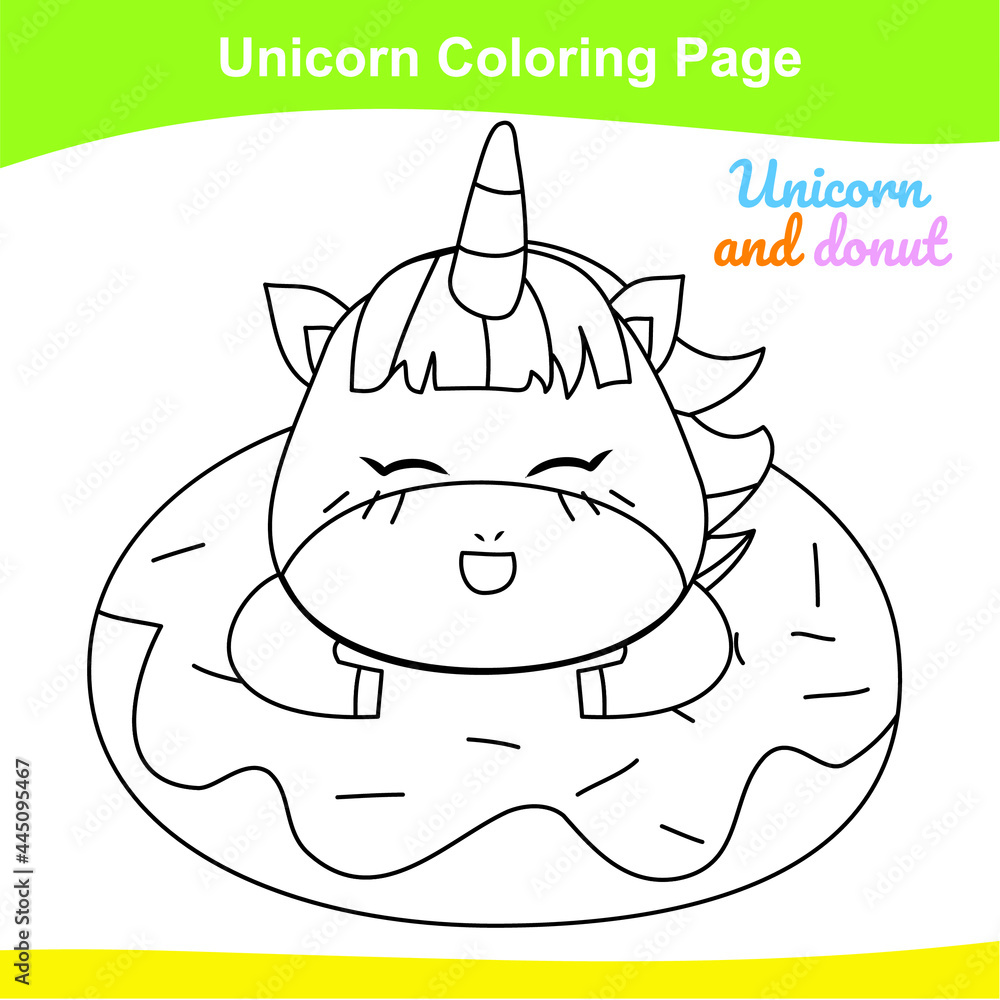 Unicorn coloring worksheet page. Coloring sweet unicorn worksheet page ...