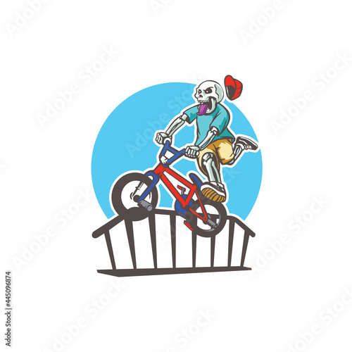 Skeleton Bike mascot logo template