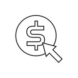 Dollar cursor icon design vector illustration
