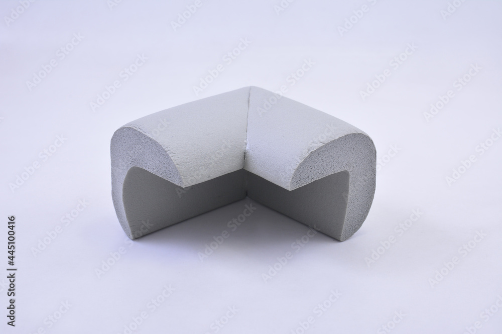 L shaped corner foam bumper for sharp edges of furniture gray color