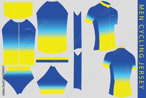 short sleeve men cycling jersey design and pattern