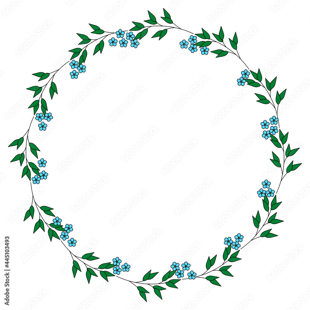 Floral frame. Seasonal design, flowers. vector illustration on white
