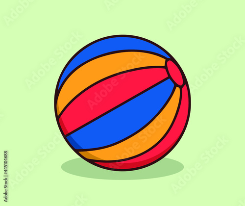 Colorful summer beach volleyball illustration