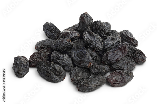 Yellow raisins isolated on white background with clipping path and full depth of field