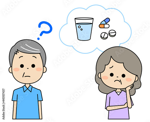 薬の飲み忘れに気付かない認知症の夫に悩む妻