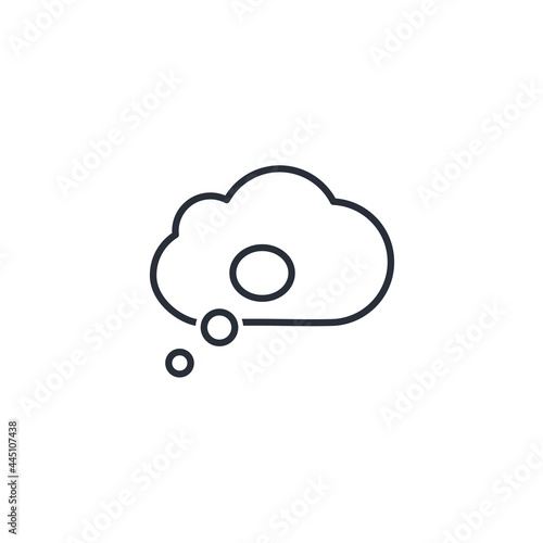 Thinking over the image. To fantasize. Vector linear icon isolated on white background.