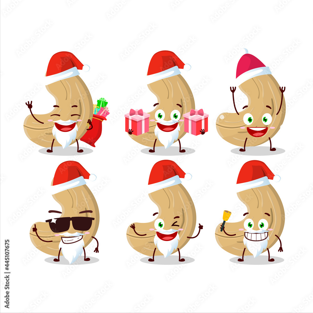 Santa Claus emoticons with cashew nuts cartoon character Santa Claus emoticons with cashew nuts cartoon character
