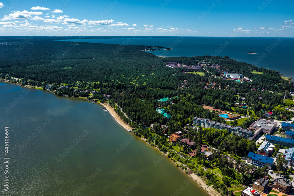 A natural park surrounded by the waters of the Ob and Berdi rivers. Berdsk, Western Siberia of Russia