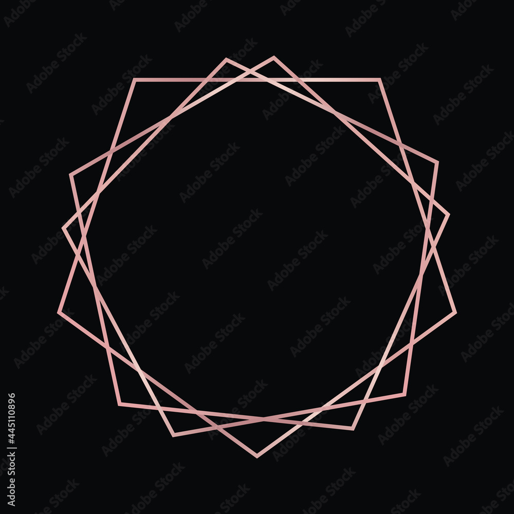 Rose gold geometric polygonal frame Rose gold geometric polygonal frame