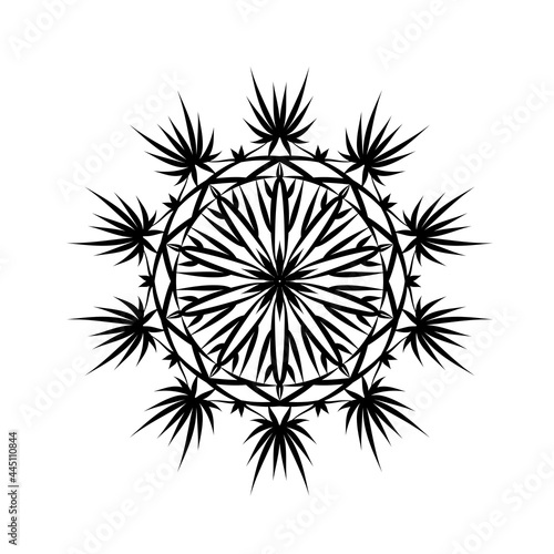 Lace snowflake. Vector design element. Ornamental elegant detail.