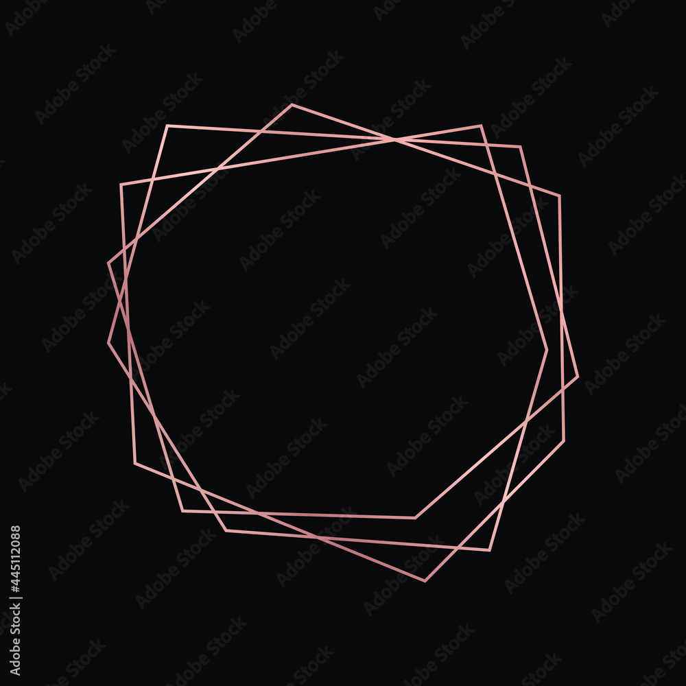 Rose gold geometric polygonal frame Rose gold geometric polygonal frame