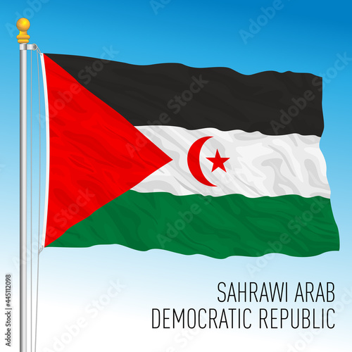 Sahrawi Republic official flag, african country, vector illustration