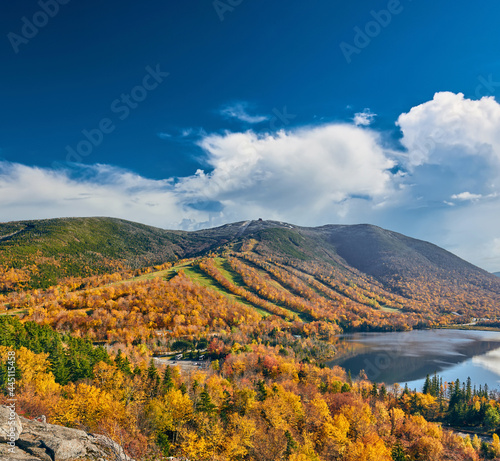 View of Echo Lake from Artist's Bluff in autumn