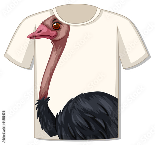 Front of t-shirt with ostrich template photo