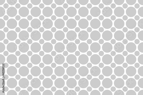 Small circle polka dots gray tiled on white background, pastel seamless wallpaper, for fabric and printed products.