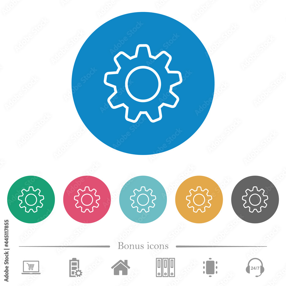 Settings flat round icons Settings flat round icons