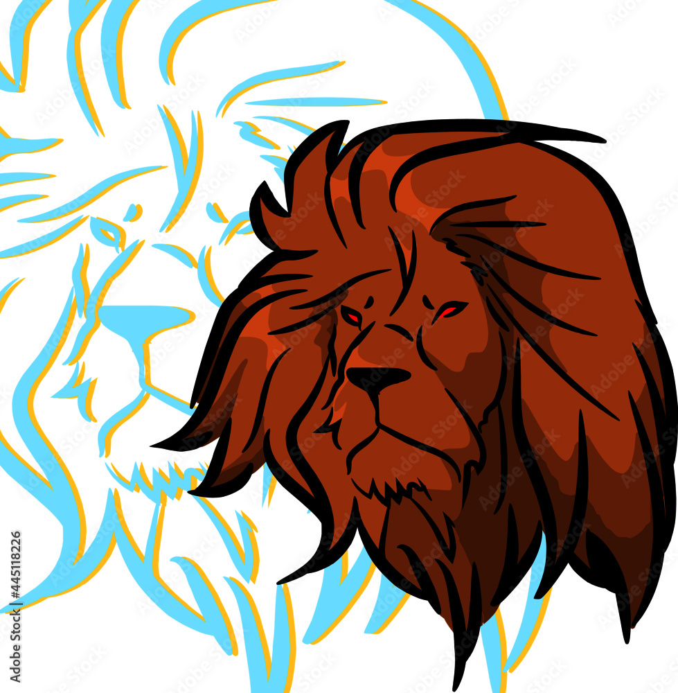 Fototapeta premium lion head logo. brown lion head with a simple background.