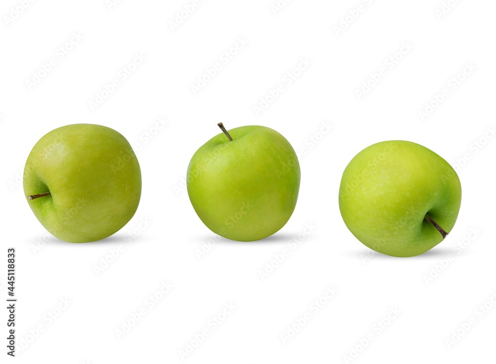 green apple (Malus domestica) isolated on a white background green apple (Malus domestica) isolated on a white background