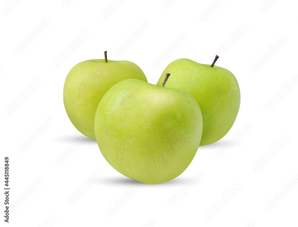 green apple (Malus domestica) isolated on a white background green apple (Malus domestica) isolated on a white background
