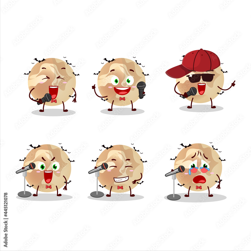 A Cute Cartoon design concept of halloween moon singing a famous song A Cute Cartoon design concept of halloween moon singing a famous song
