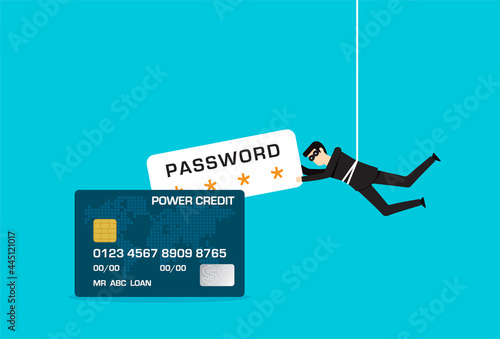 Hacker stealing confidential credit card data