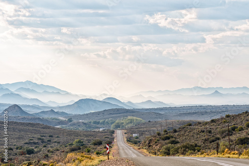 Photography Hazy view from road R407 towards Klaarstroom