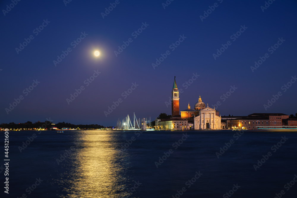Venice, Italy at a beautiful moon light - Venice at night