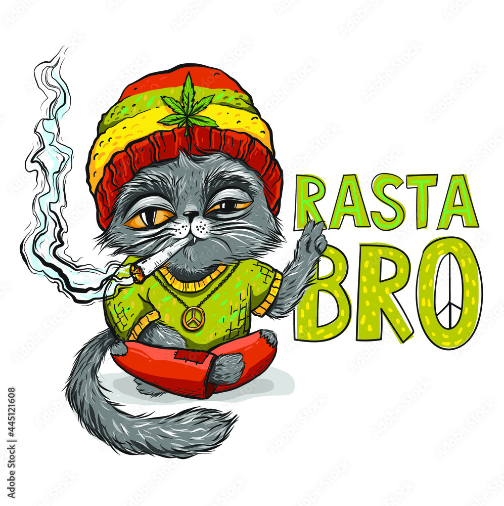 Rasta cat top shirt
