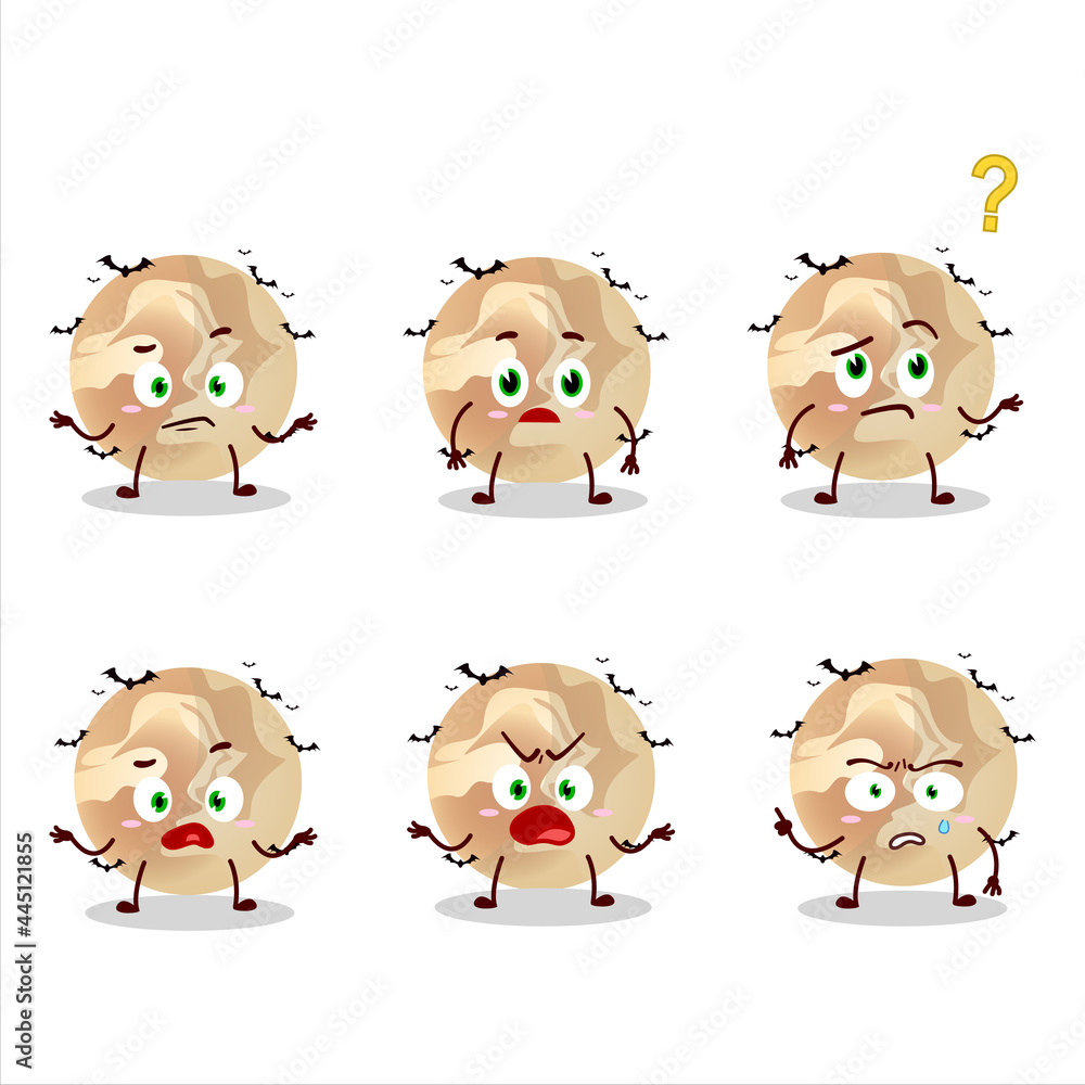 Cartoon character of halloween moon with what expression Cartoon character of halloween moon with what expression