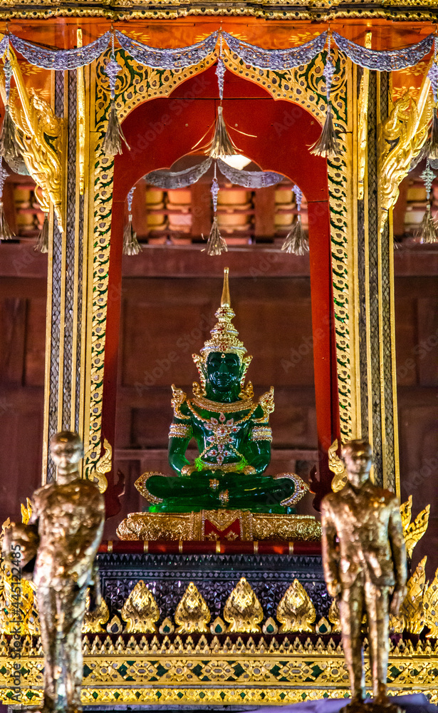 Wat Yai Suwannaram temple with green emerald buddha in Phetchaburi, Thailand