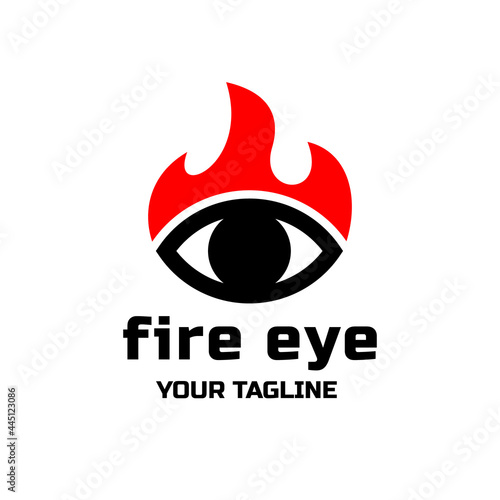 Double Meaning Logo Design Combination of Eye and Fire