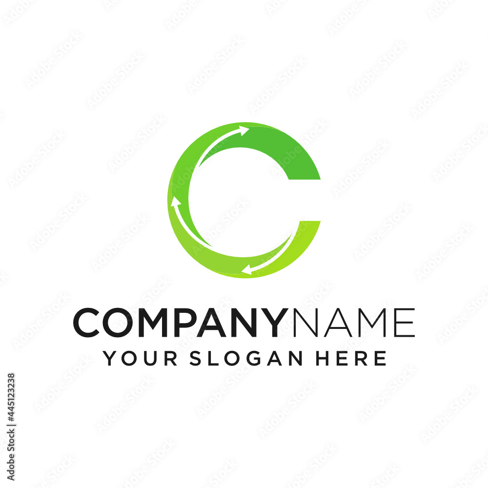 letter C circle arrow business logo design letter C circle arrow business logo design